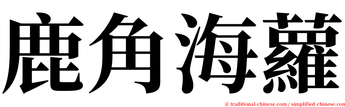 鹿角海蘿 serif font