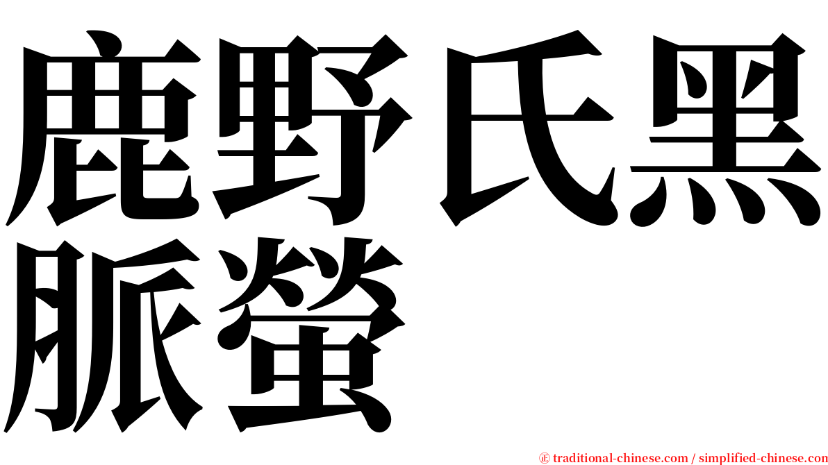 鹿野氏黑脈螢 serif font