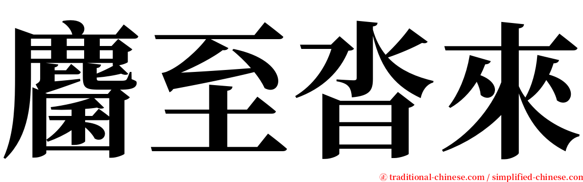 麕至沓來 serif font