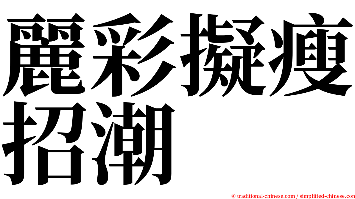 麗彩擬瘦招潮 serif font