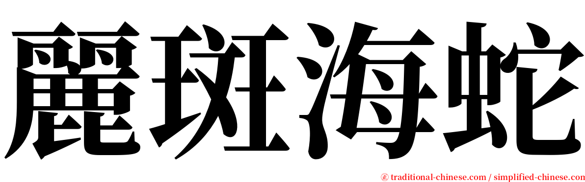 麗斑海蛇 serif font
