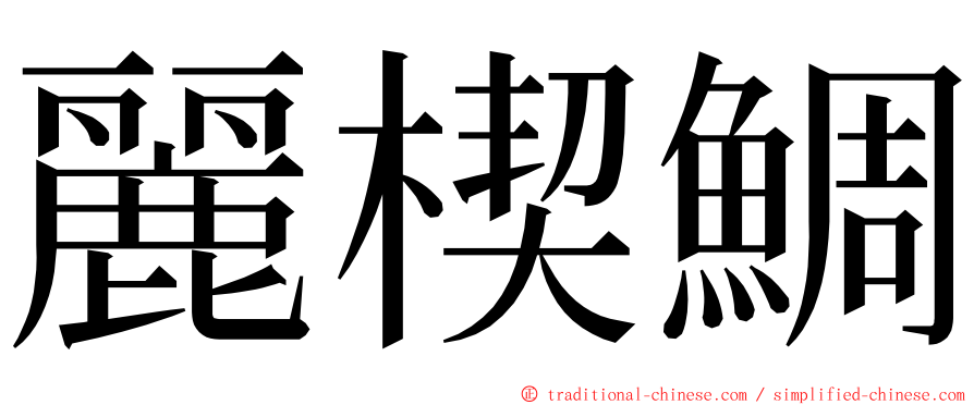 麗楔鯛 ming font