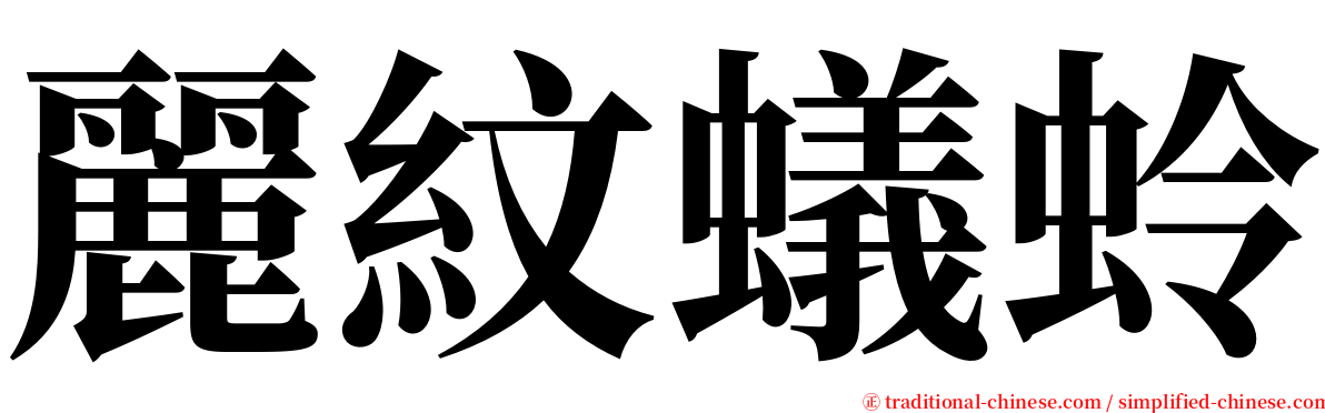 麗紋蟻蛉 serif font