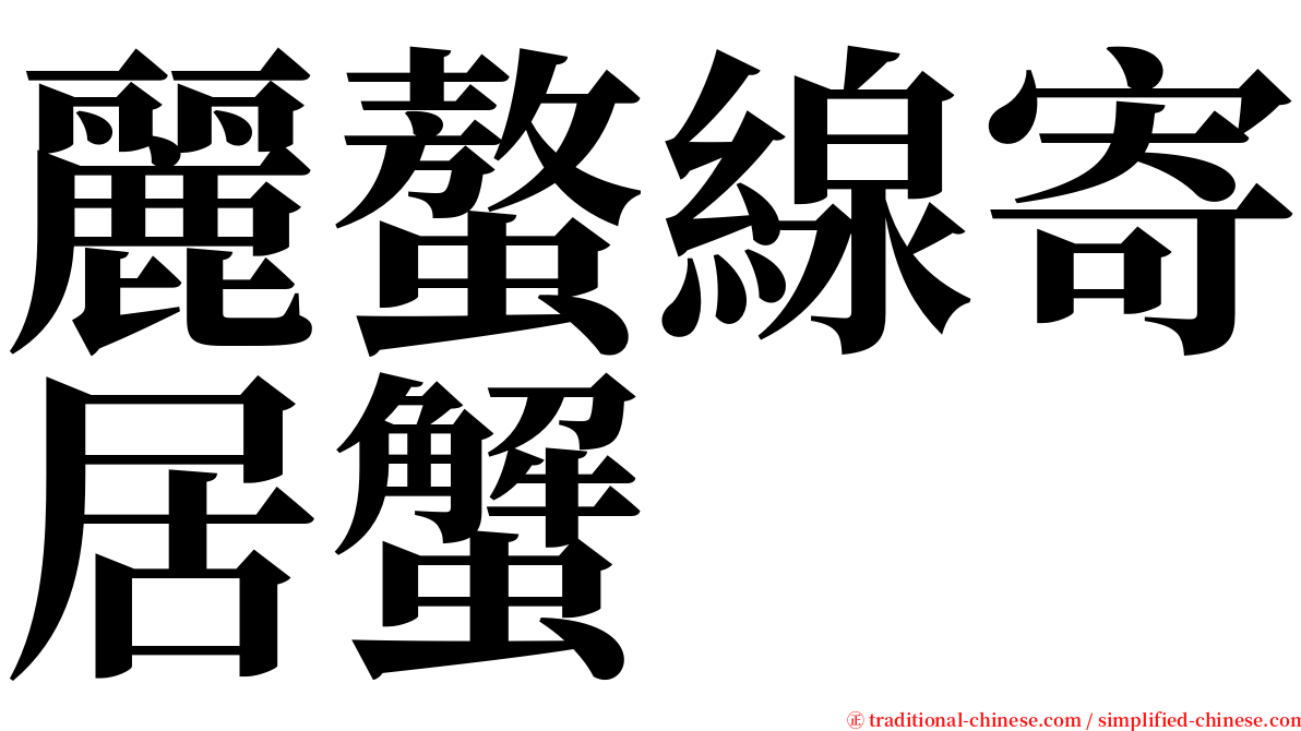 麗螯線寄居蟹 serif font