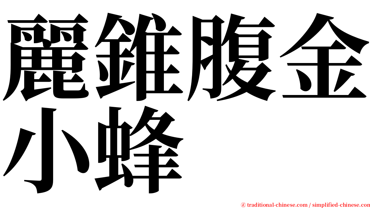 麗錐腹金小蜂 serif font