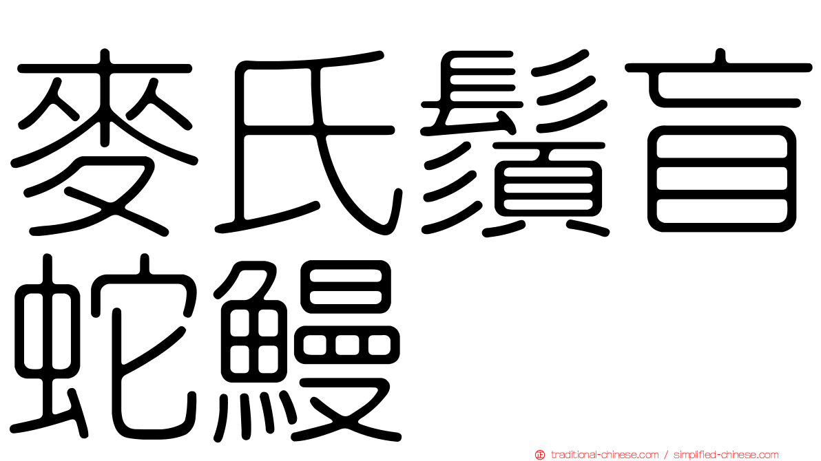 麥氏鬚盲蛇鰻