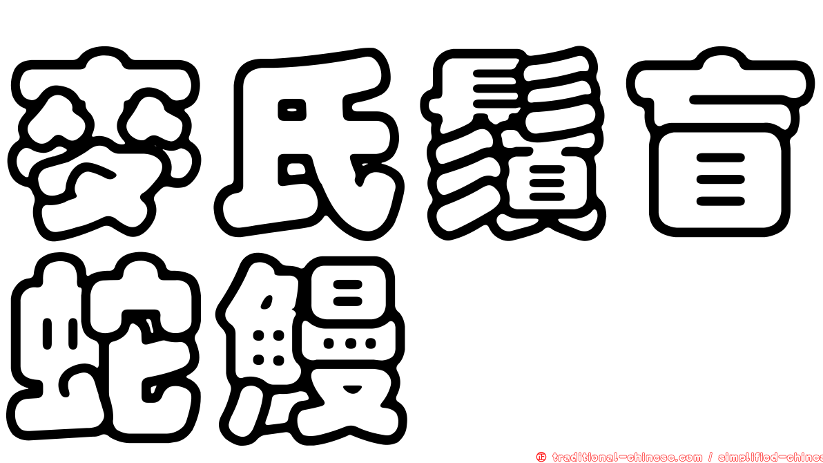 麥氏鬚盲蛇鰻