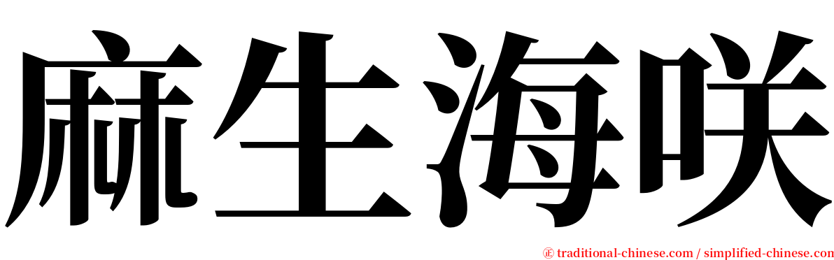 麻生海咲 serif font