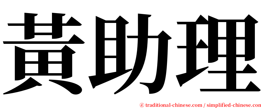 黃助理 serif font