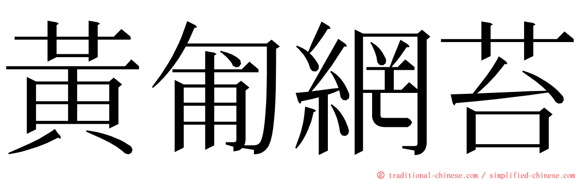 黃匍網苔 ming font