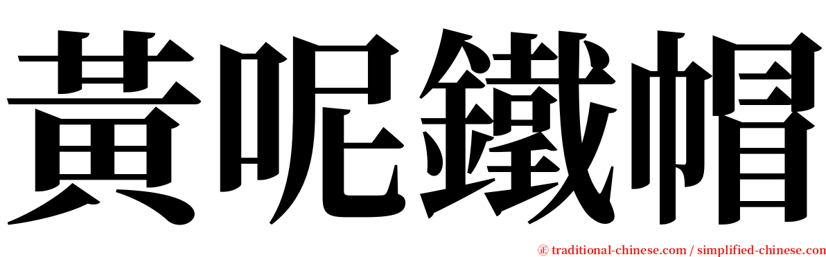 黃呢鐵帽 serif font