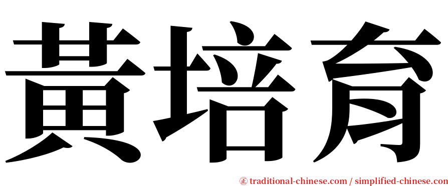 黃培育 serif font