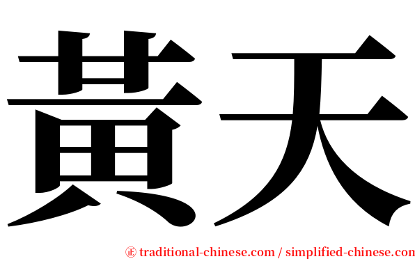 黃天 serif font