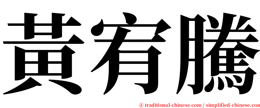 黃宥騰 serif font