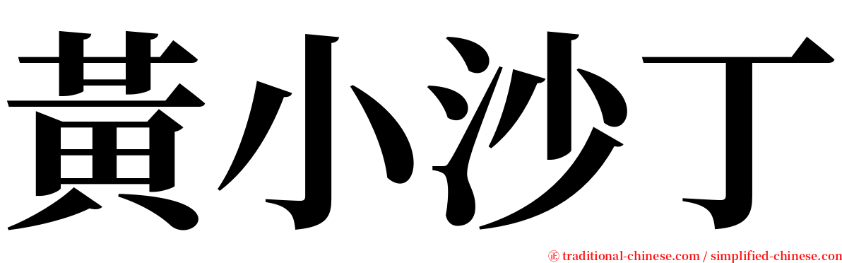 黃小沙丁 serif font