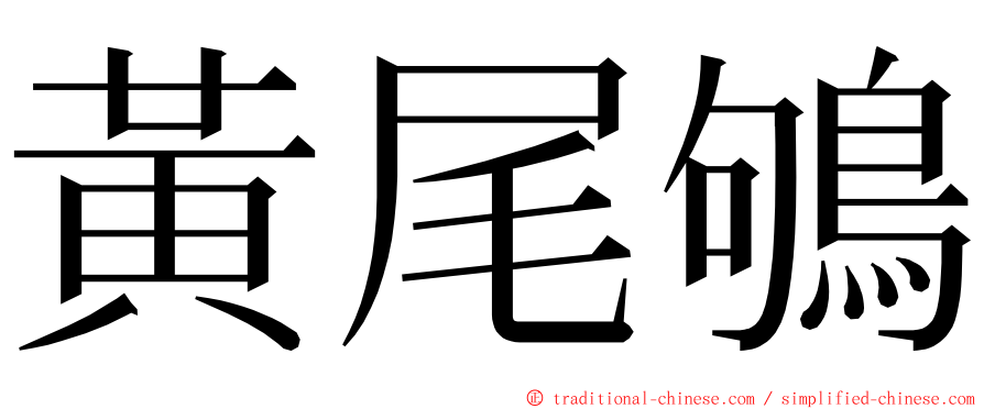 黃尾鴝 ming font