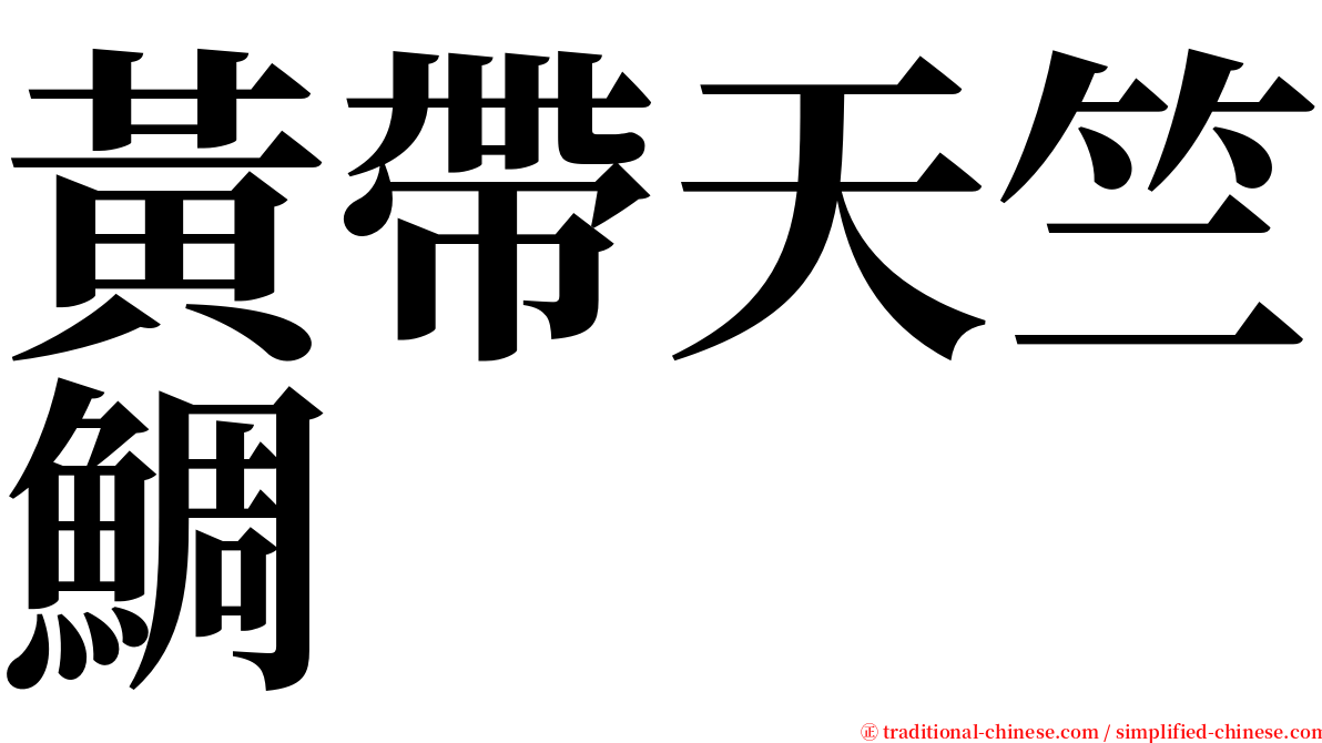 黃帶天竺鯛 serif font