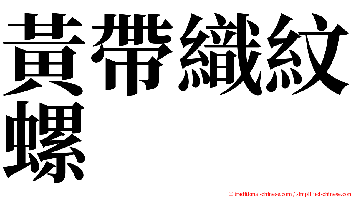 黃帶織紋螺 serif font