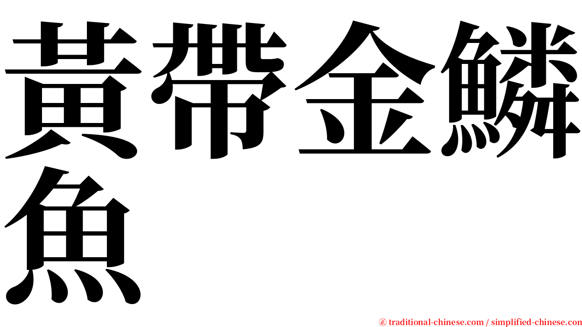 黃帶金鱗魚 serif font