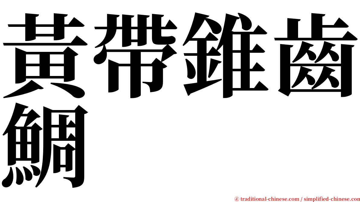 黃帶錐齒鯛 serif font