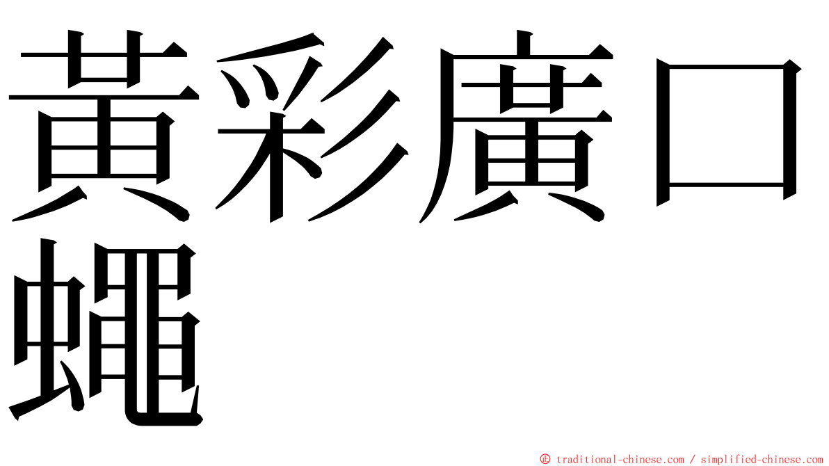 黃彩廣口蠅 ming font