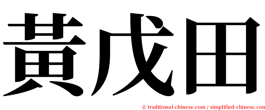 黃戊田 serif font