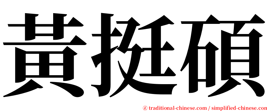 黃挺碩 serif font