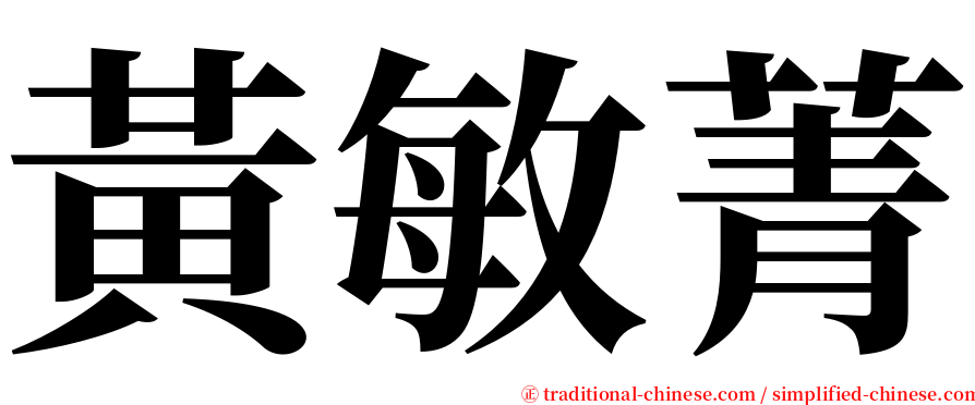 黃敏菁 serif font