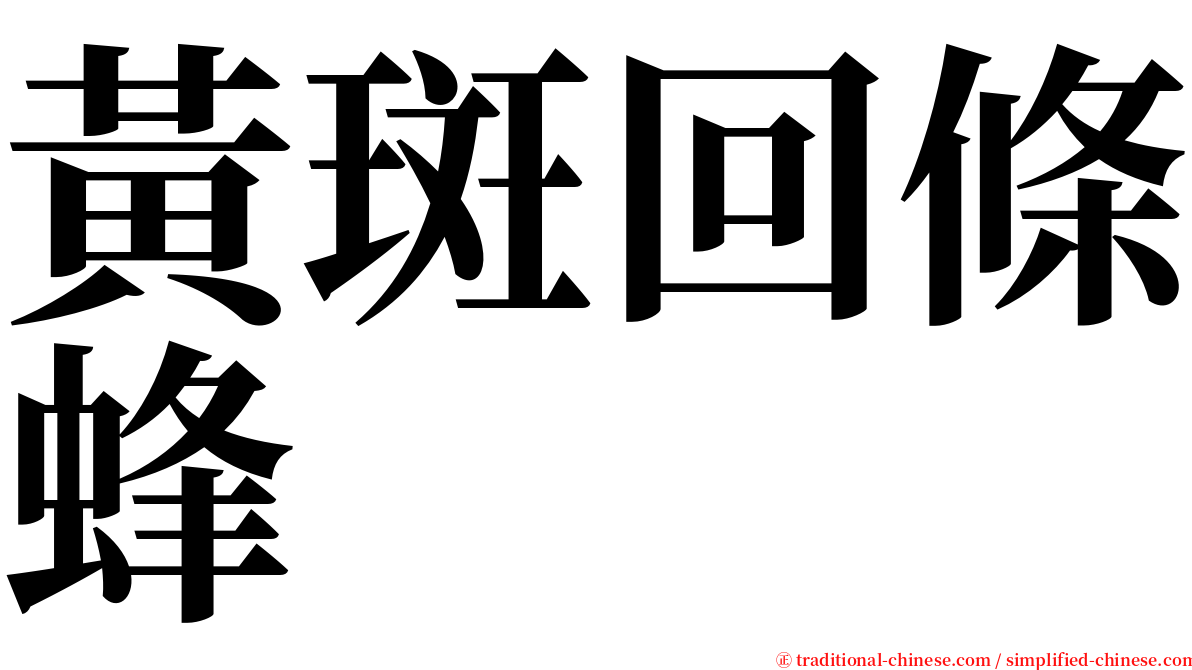 黃斑回條蜂 serif font