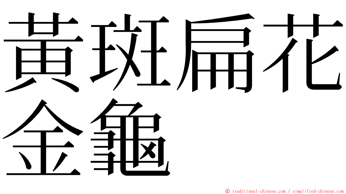 黃斑扁花金龜 ming font