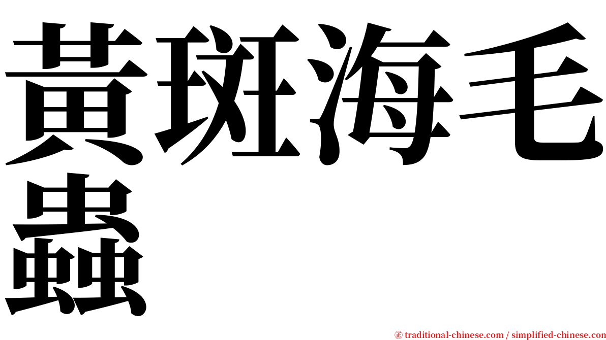 黃斑海毛蟲 serif font