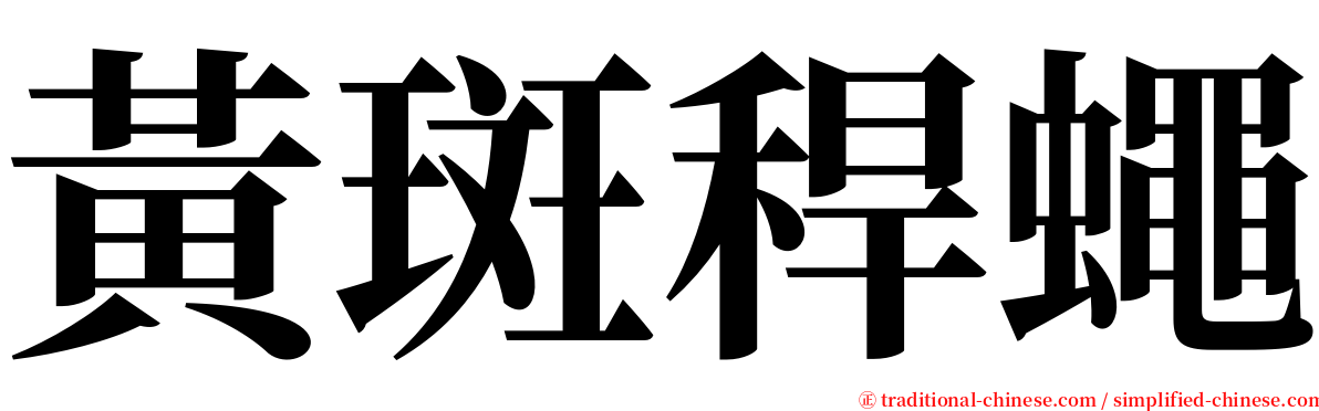 黃斑稈蠅 serif font