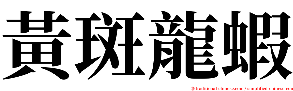 黃斑龍蝦 serif font