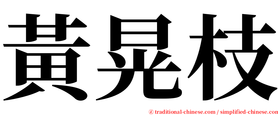 黃晃枝 serif font