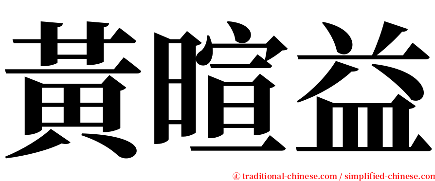 黃暄益 serif font