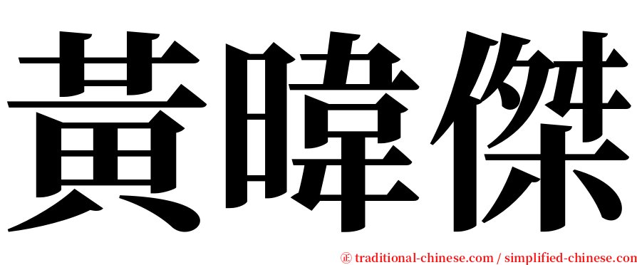 黃暐傑 serif font