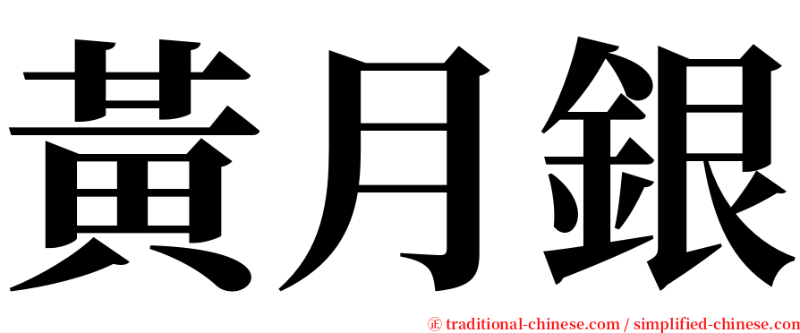 黃月銀 serif font