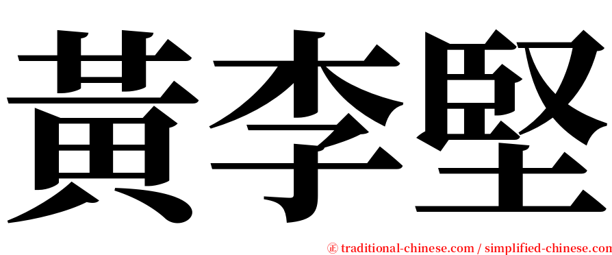 黃李堅 serif font