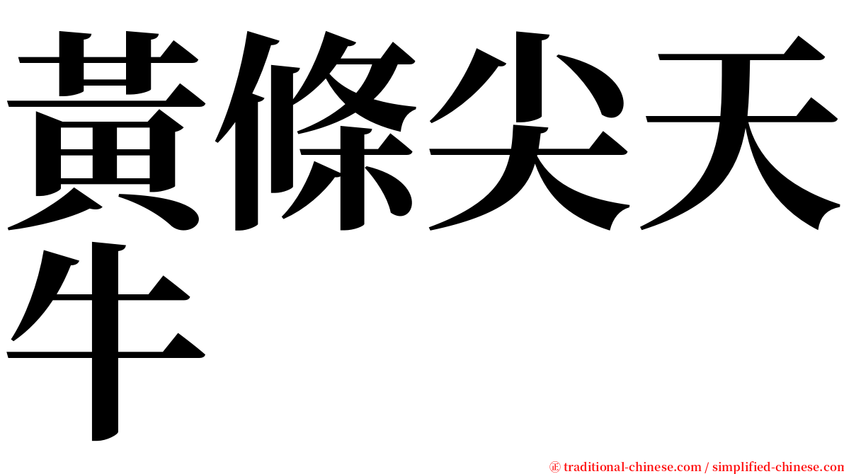 黃條尖天牛 serif font