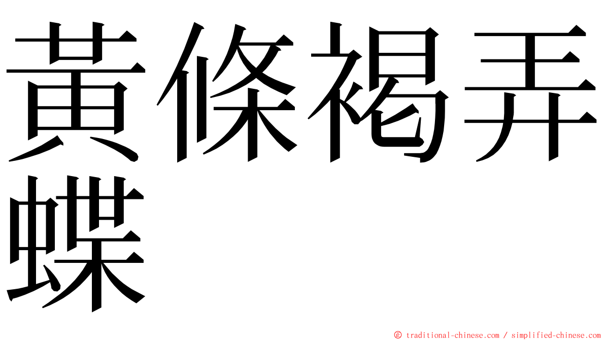 黃條褐弄蝶 ming font