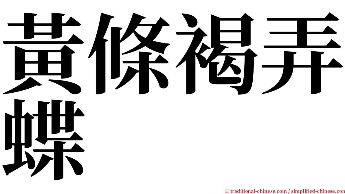 黃條褐弄蝶 serif font