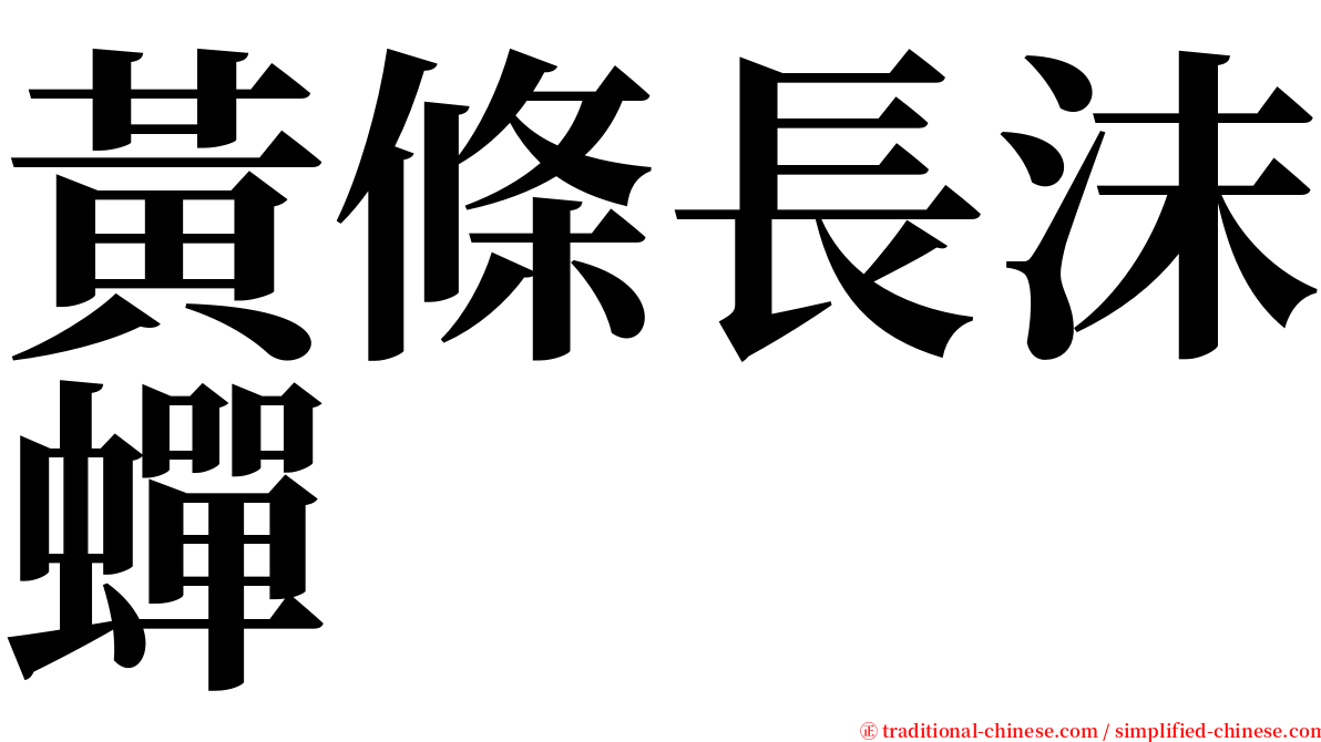 黃條長沫蟬 serif font