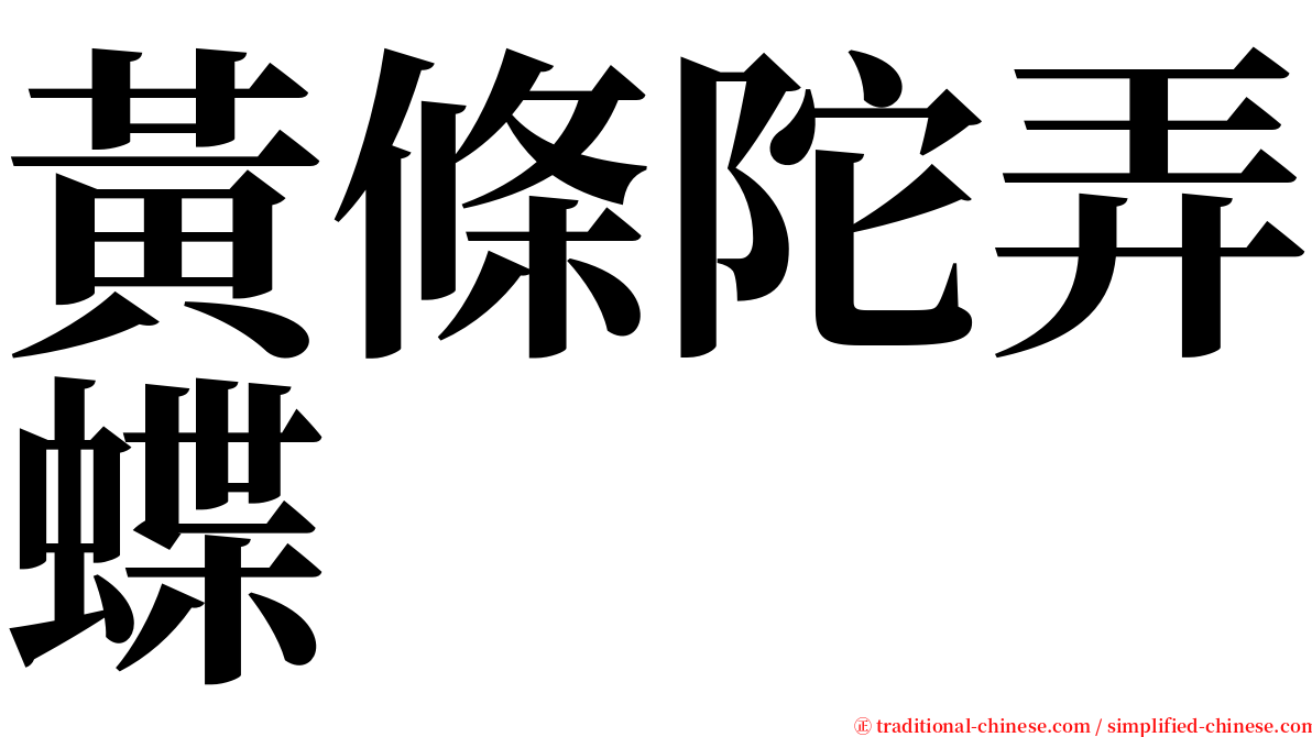 黃條陀弄蝶 serif font