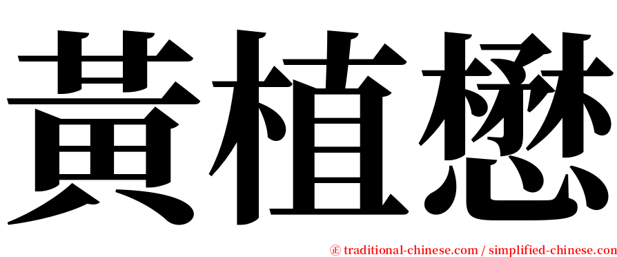 黃植懋 serif font