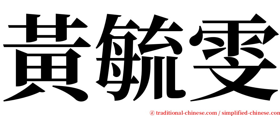 黃毓雯 serif font