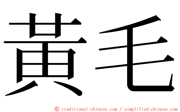 黃毛 ming font