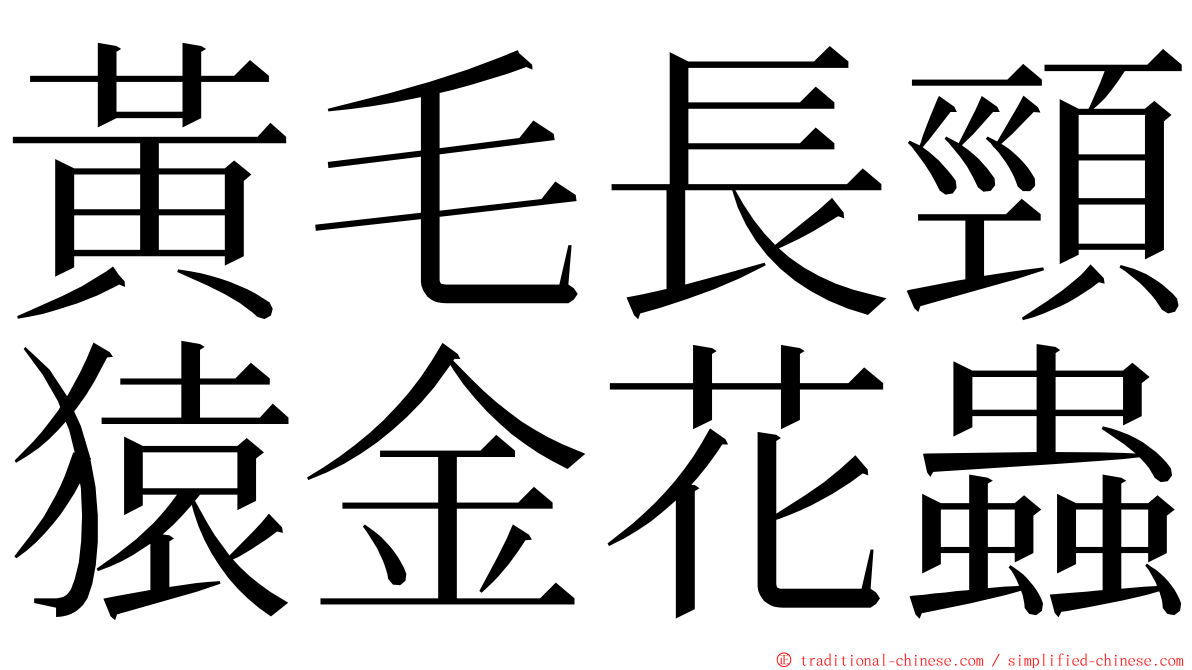 黃毛長頸猿金花蟲 ming font