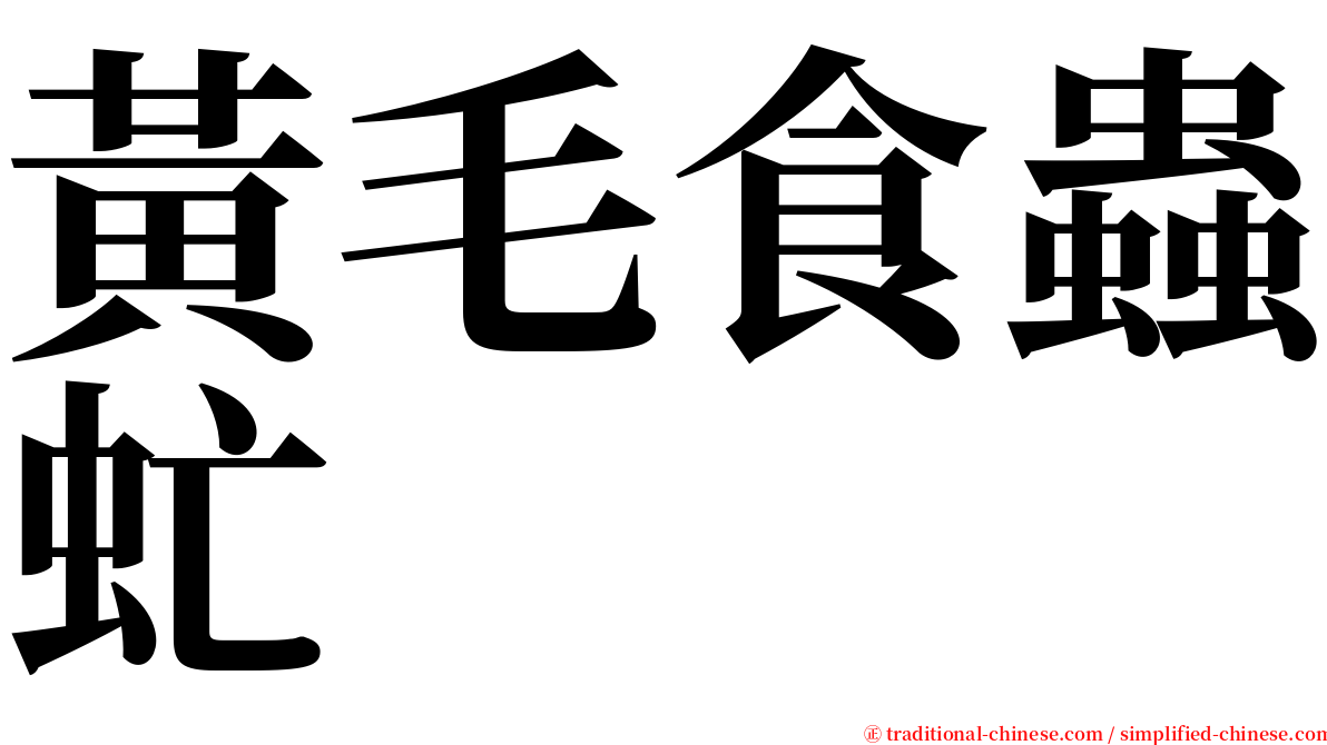 黃毛食蟲虻 serif font