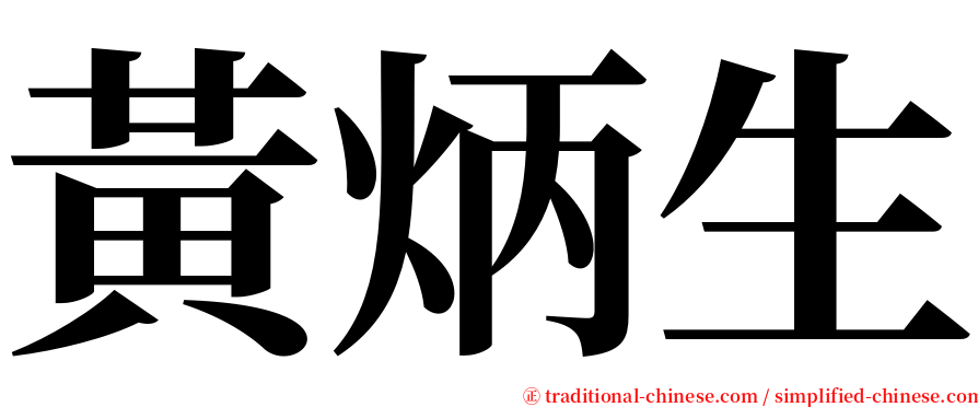 黃炳生 serif font