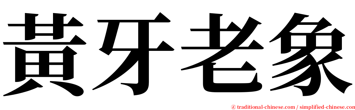 黃牙老象 serif font